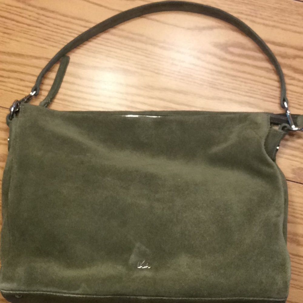 VNH Suede olive green shoulder bag